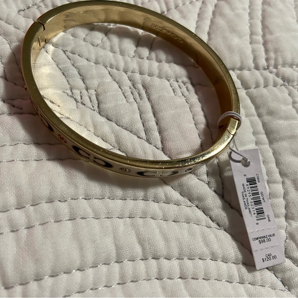 SOLD - NWT Coach Monogram White & Black Bangle Bracelet - Picture 3 of 3